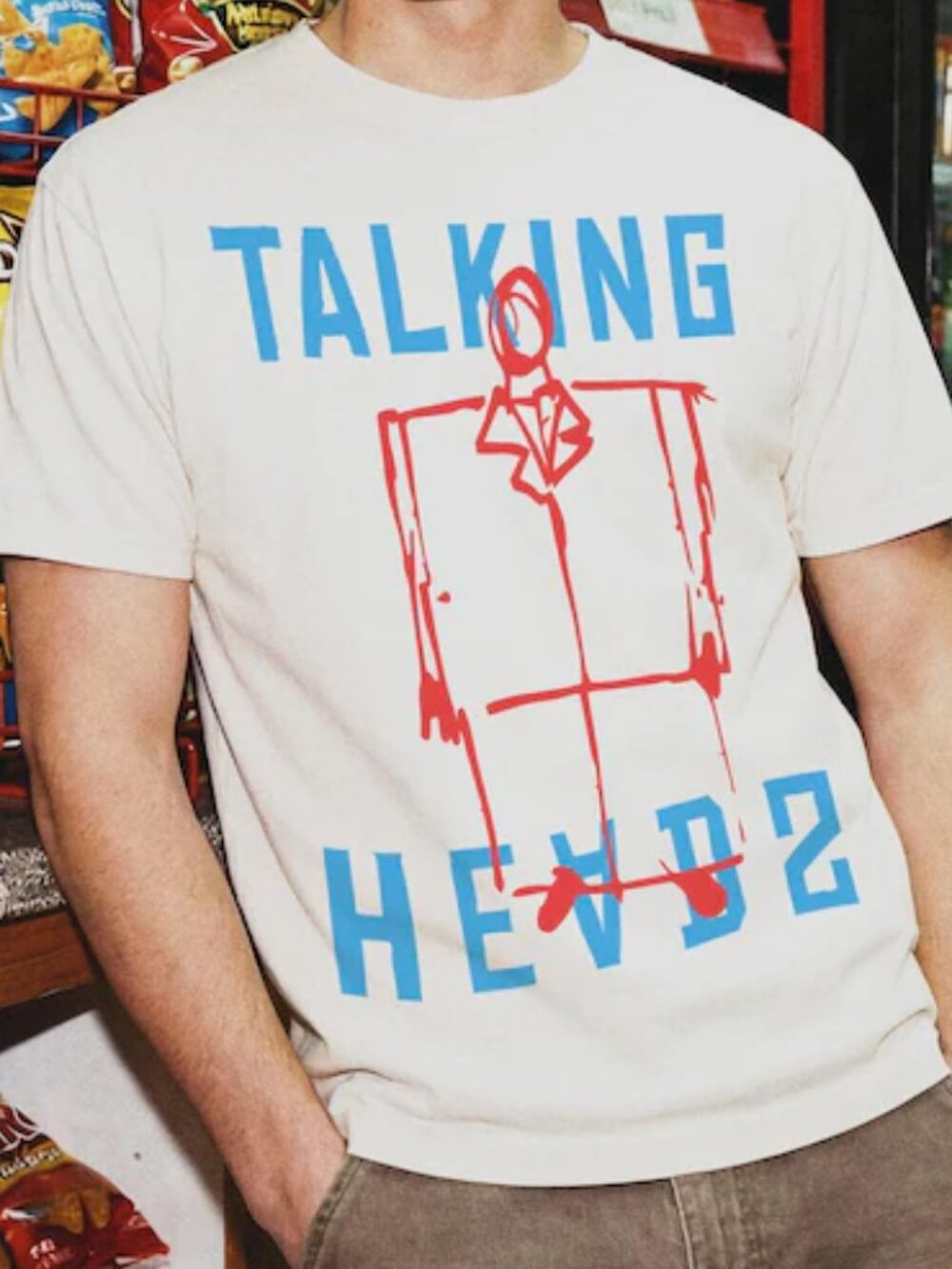 David Byrne Suit T-Shirt, Retro 80s Music Band Graphic Tee for Talking Heads 79